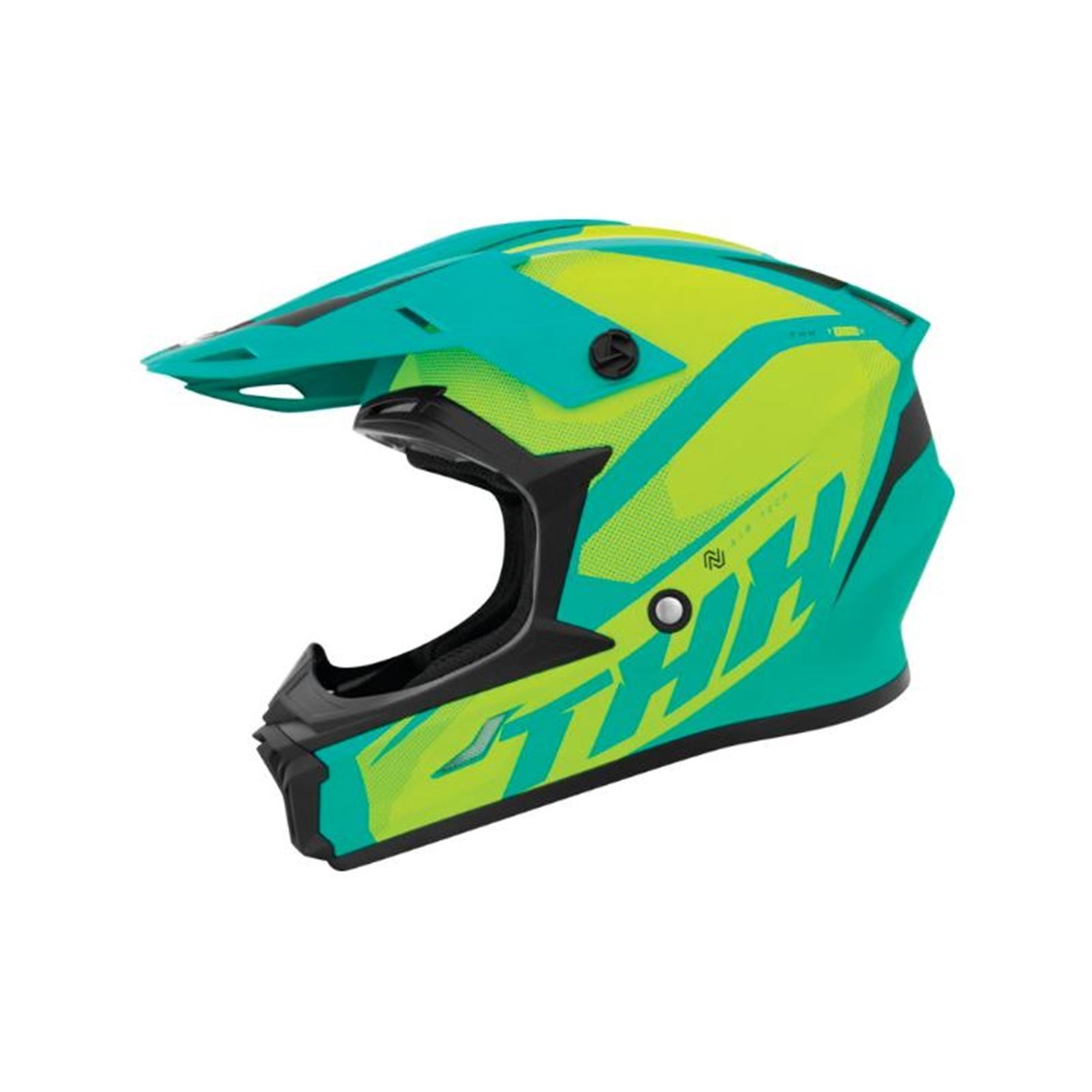 THH T710X Airtech Helmet Teal/Yellow Medium - Click Image to Close