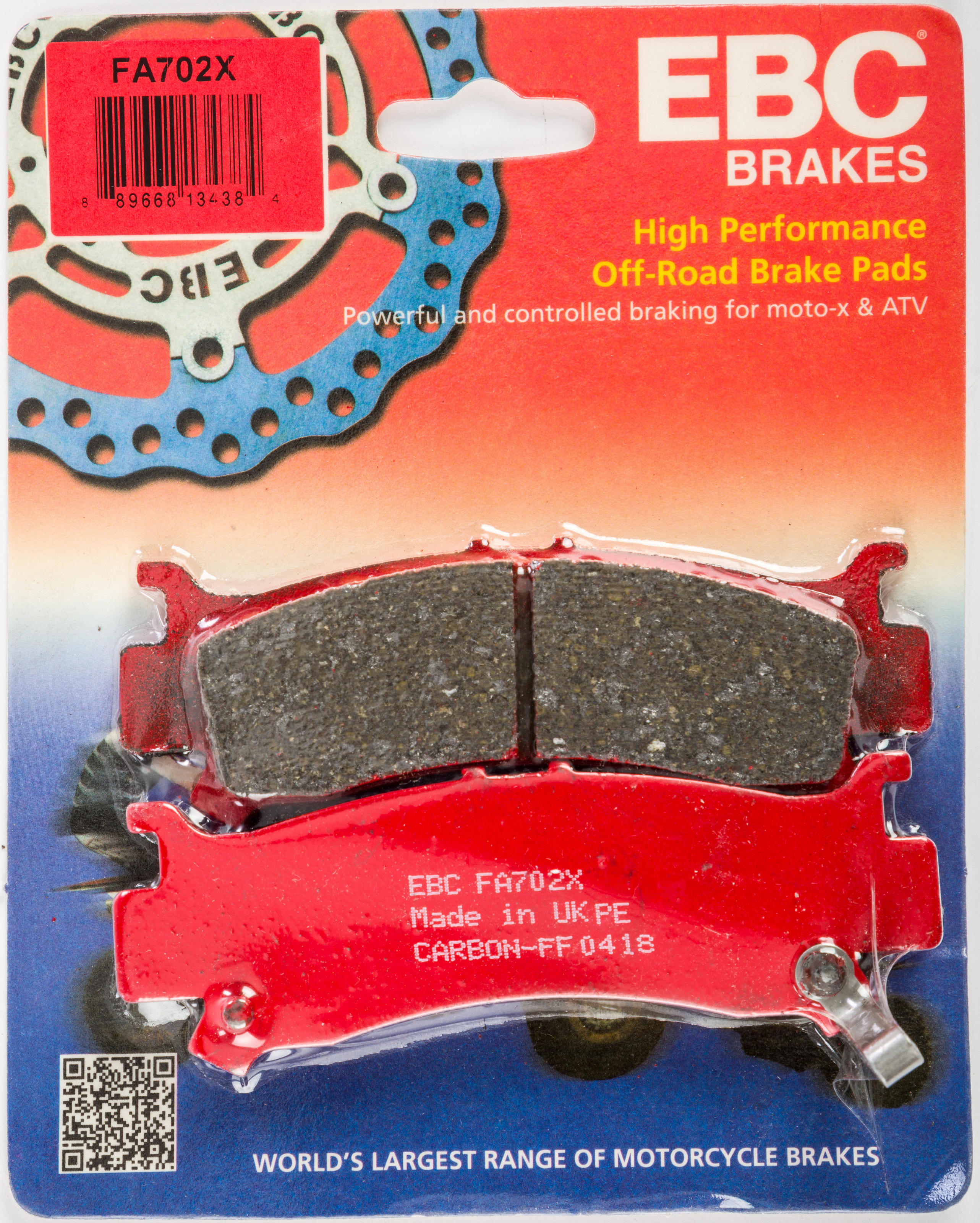 X Series Carbon Graphite Brake Pads and Shoes - Fa702X Grk Pad Ebc - Click Image to Close
