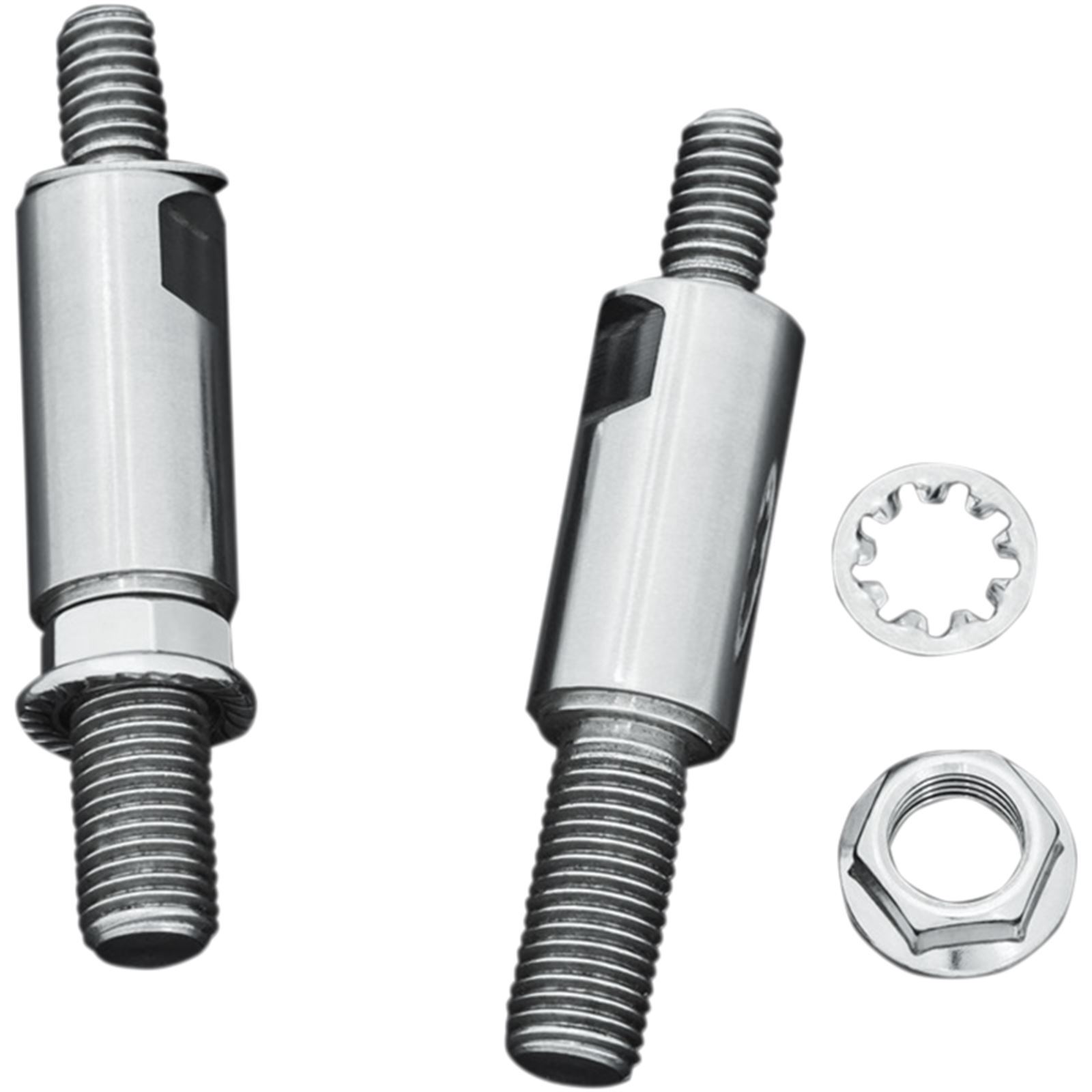 Kuryakyn Raised Mirror Adaptors Chrome Pair Fits Metric Models (No Yamaha) - Click Image to Close