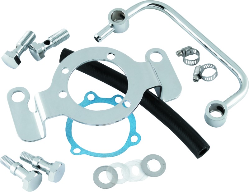 Bikers Choice Air Cleaner Mounting Kit Chrome For 93-17 Big Twin Except M8 - Click Image to Close