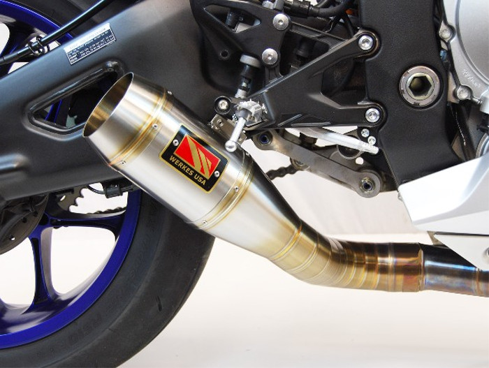 Competition Werkes GP Slip On Exhaust Silver Fits 15-22 Yamaha R1 - Click Image to Close