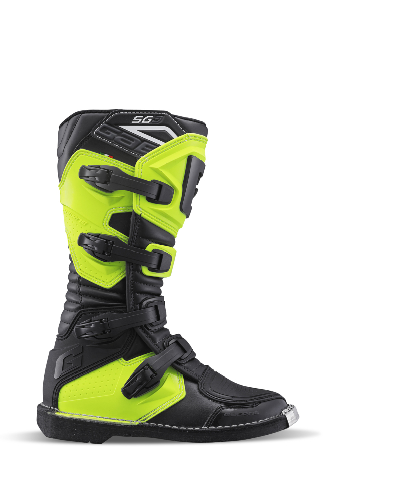 Gaerne SGJ Boot Fluorescent Yellow Youth Size 4 - Youth motocross boot, Fluorescent Yellow, Size 4 - Click Image to Close
