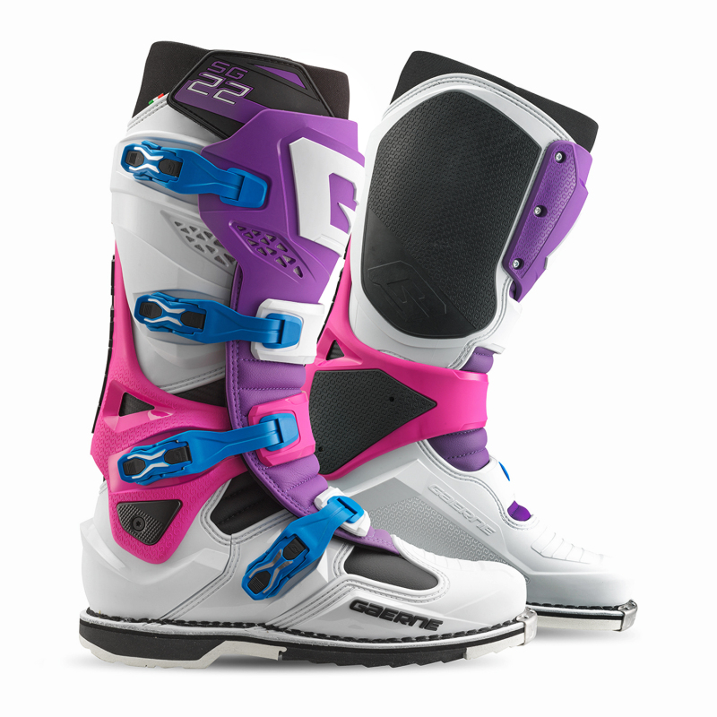 Gaerne SG22 Limited Edition Boot Purple White Rhodamine Size 11 - Limited Edition SG22 Boot Size 11 Purple/White/Rhodamine - Click Image to Close
