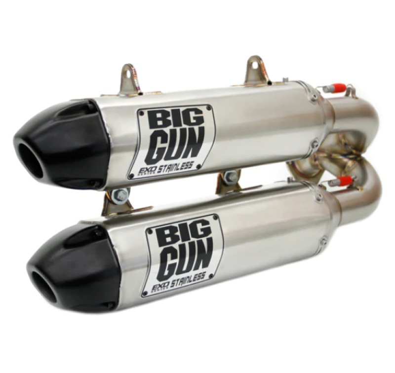 Big Gun EXO Dual Slip-On Exhaust Stainless Fits 15-23 Polaris RZR XP 1000 - Click Image to Close