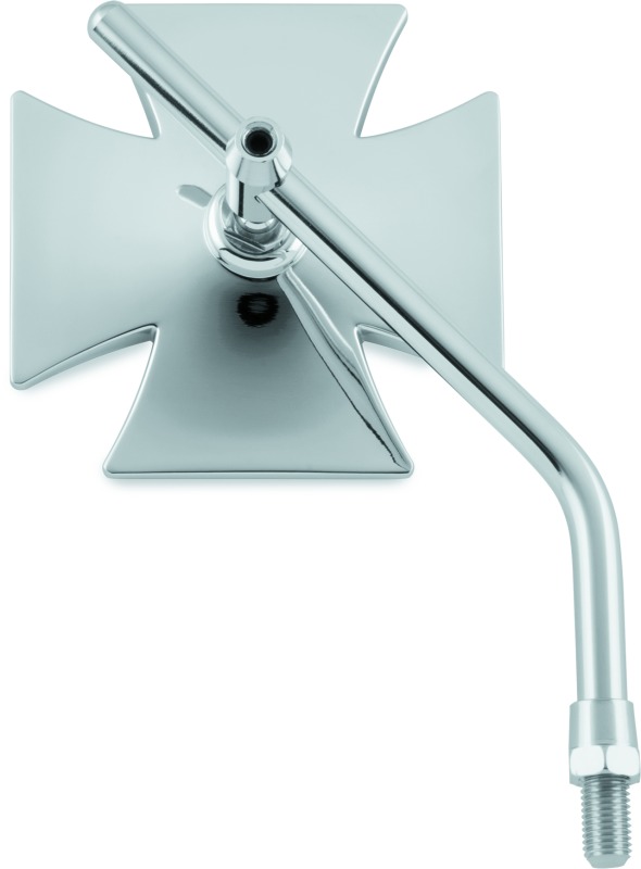 Bikers Choice Chrome Maltese Mirror Long Stem 65-Up Custom - Chrome Maltese mirror, long stem, fits 65-up custom - Click Image to Close