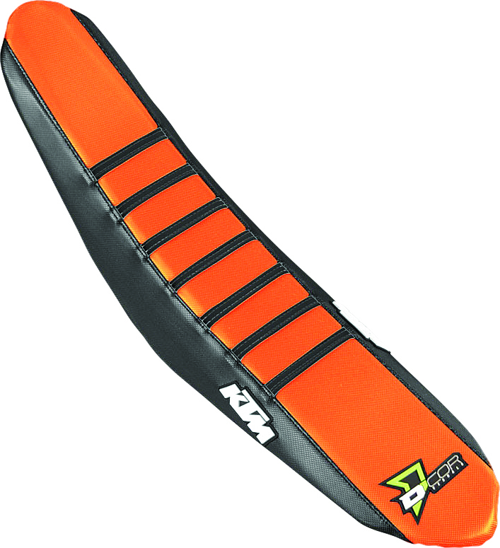 D'Cor Black/Orange Seat Cover w/Black Ribs Fits 16-18 KTM SX/F XC/F - Click Image to Close
