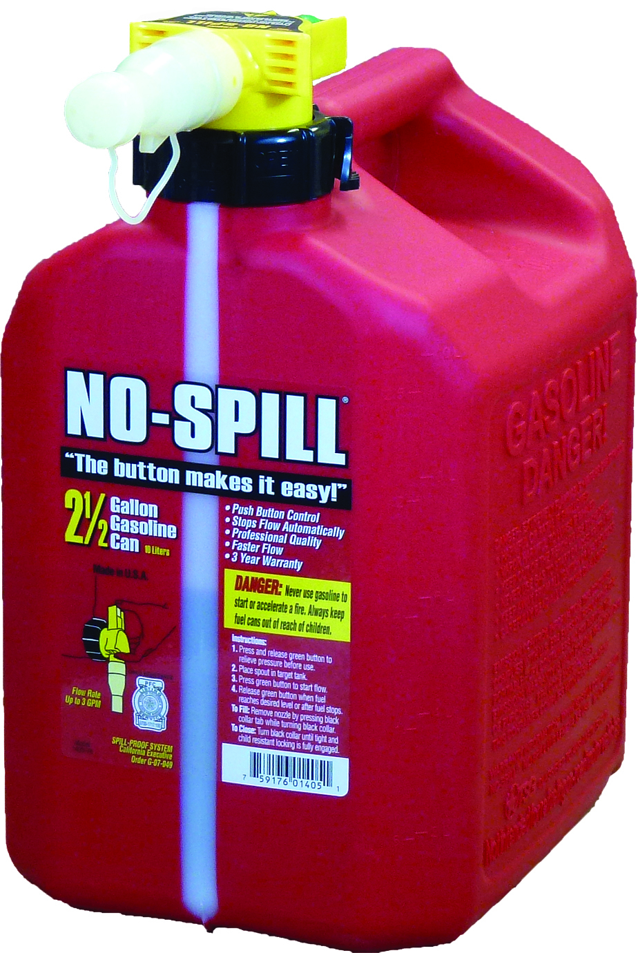 Gas Can 2.5 Gallon 11.75x8x10 CARB Approved - Click Image to Close