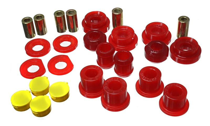 Red Rear Lower Trailing Arm & Knuckle Bushing Set Fits 06-11 Honda Civic - Click Image to Close