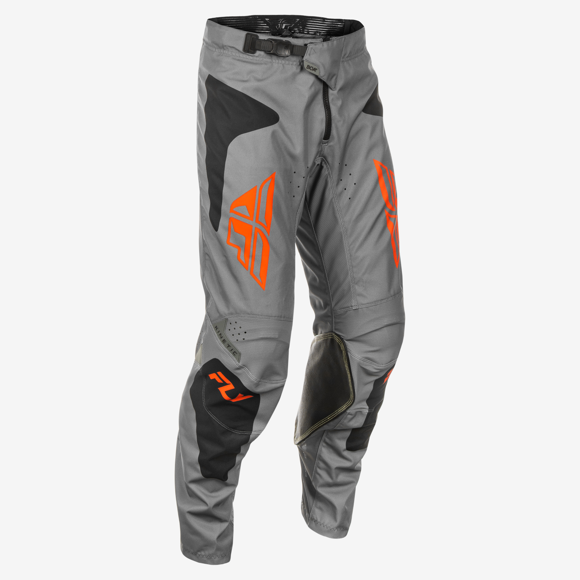 Fly Racing Kinetic Sym Pants Grey/Orange/Black 32 Men's - Men's motocross pants size 32 - Click Image to Close