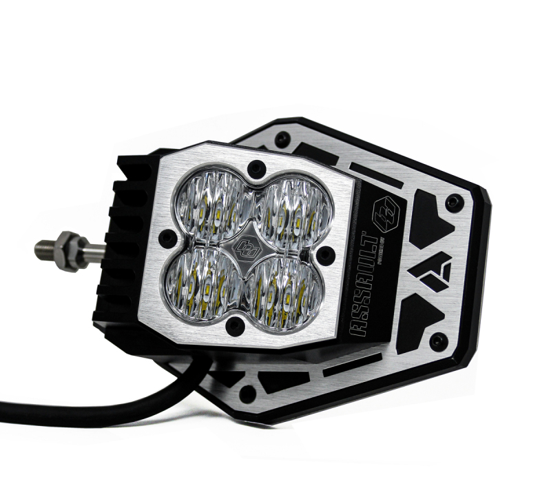 Baja Designs NightHawk Mirror Kit Squadron Sport 2.00in Tube Mount - NightHawk Mirror Kit with Squadron Sport lights, 2in mount - Click Image to Close