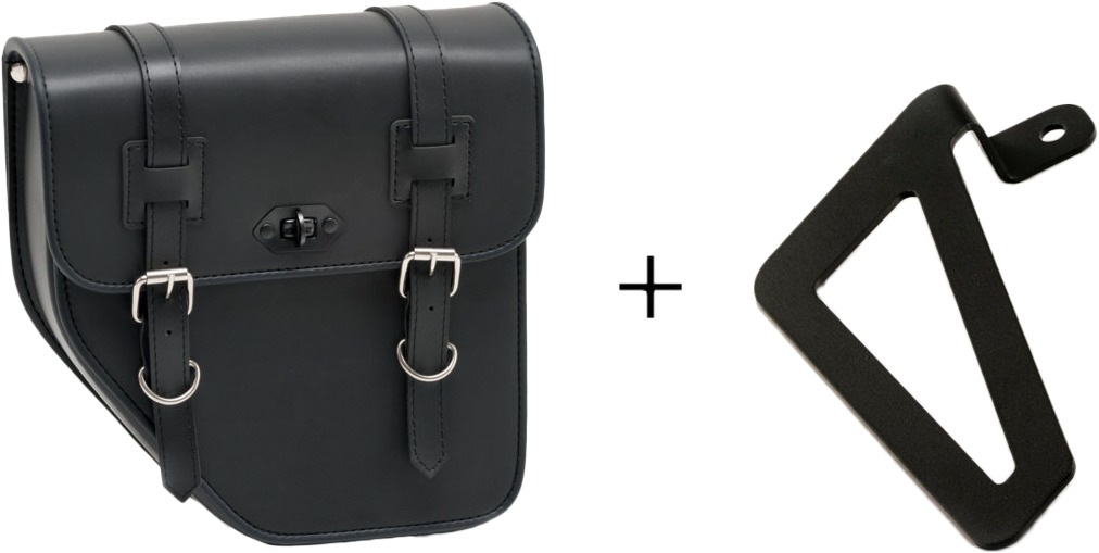 Customacces Ibiza Saddlebag Black Left 12L - 11L left saddlebag, black synthetic leather - Click Image to Close