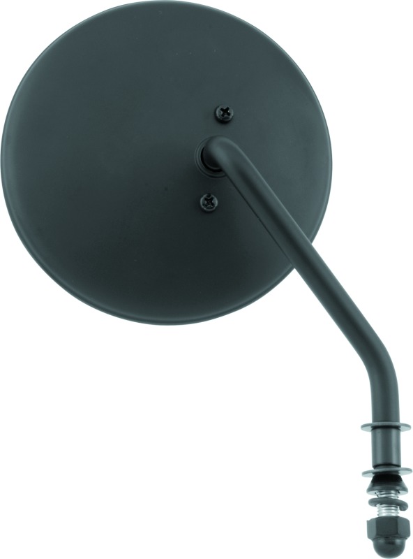 Bikers Choice 4in Round Mirror Short Right Black Universal - Universal short right 4in round black mirror - Click Image to Close