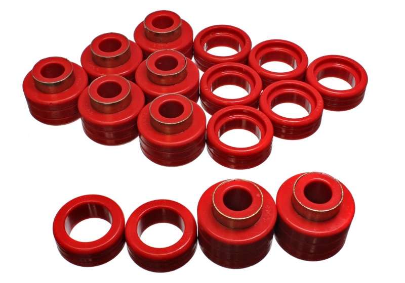 Red Body Mount Set by Energy Suspension for Chevy Xtra Cab 2&4WD - Click Image to Close