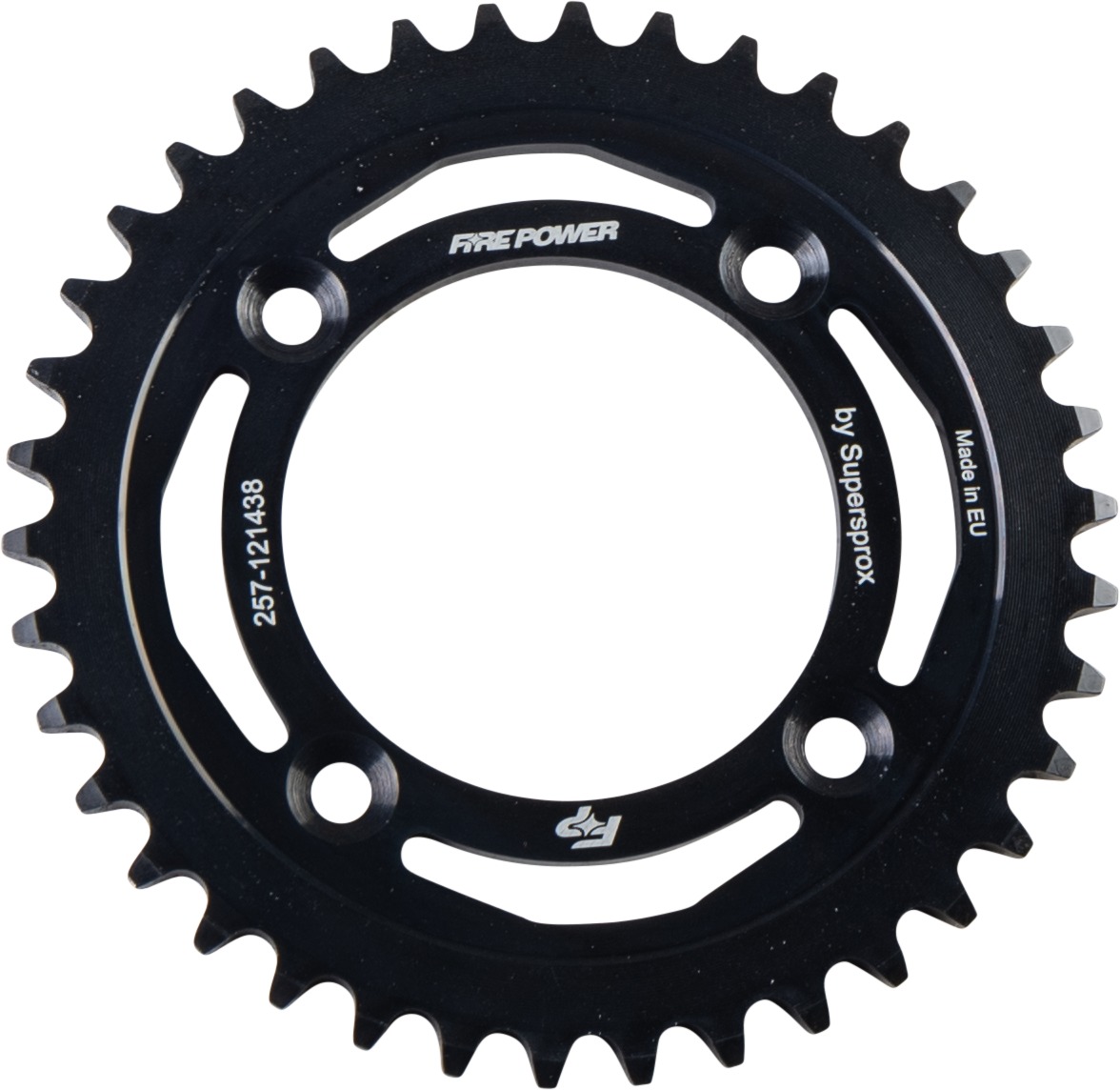 Fire Power Rear Steel Sprocket 38 Tooth Black - 38T steel rear sprocket in black finish - Click Image to Close
