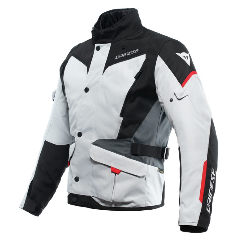 Dainese Tempest 3 D-Dry Jacket Glacier Gray Black Lava Red 60 - Men's touring jacket, Glacier Gray/Black/Lava Red, 60 - Click Image to Close
