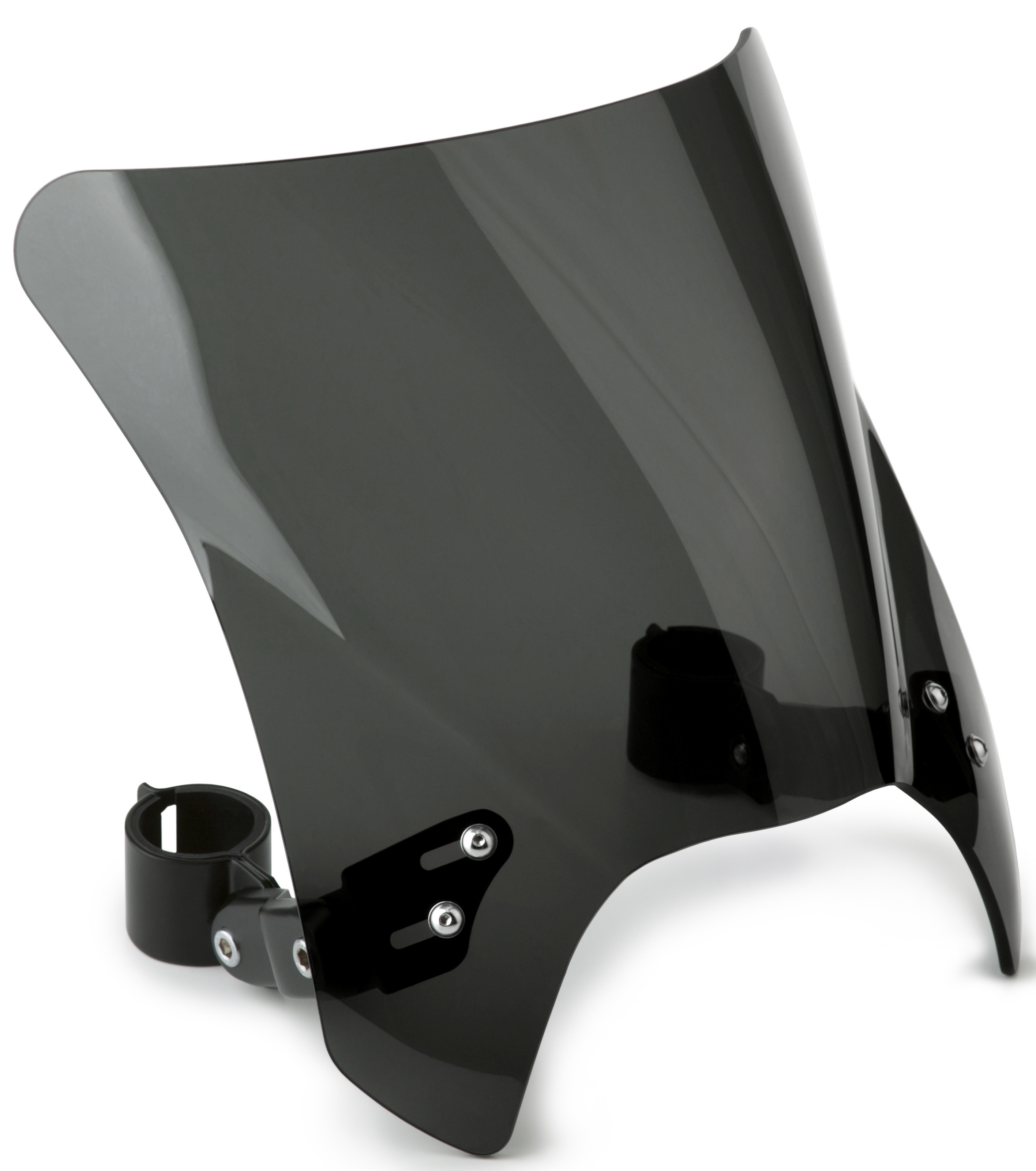 Mohawk Windshield - Dark Smoke w/ Black Mounts - For 52-56mm O.D. Forks - Click Image to Close