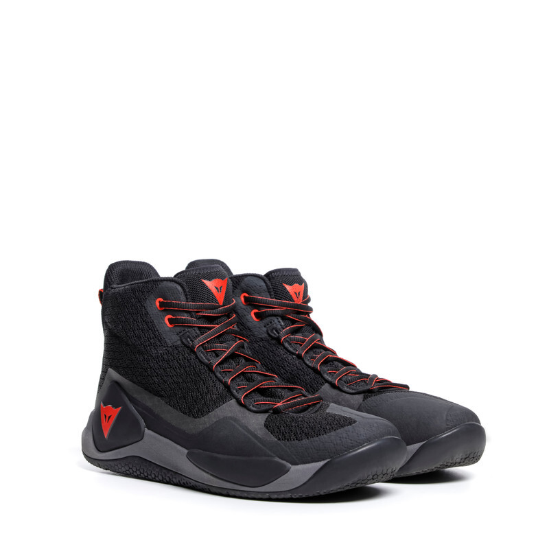 Dainese Atipica Air 2 Shoes Black/Red-Fluorescent EU 41 - Breathable motorcycle shoes in Black/Red-Fluorescent, EU 41 - Click Image to Close