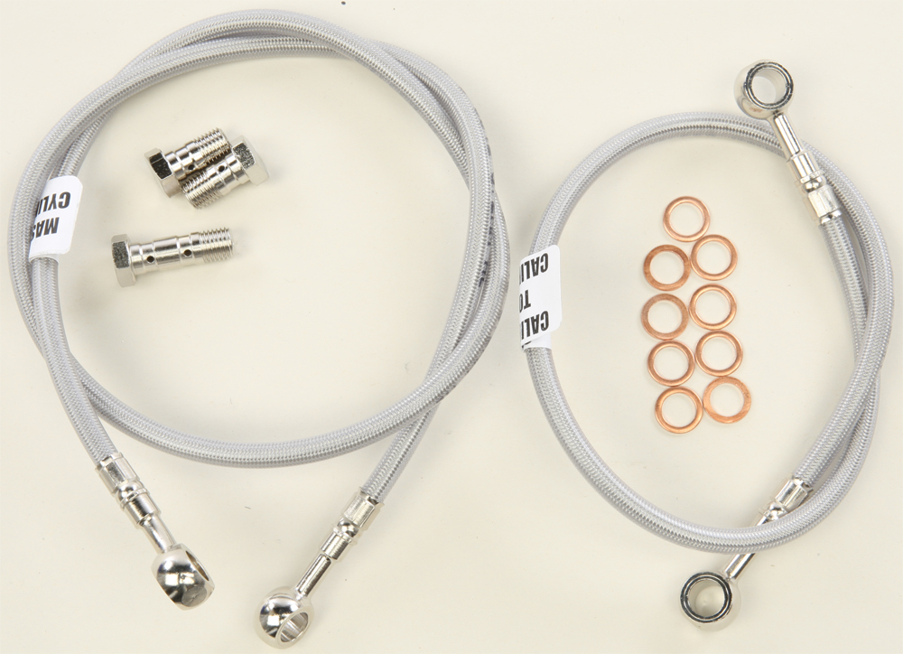 Stainless Steel Front 2-Lines Brake Line Kit - For 15-17 Yamaha FZ07 - Click Image to Close