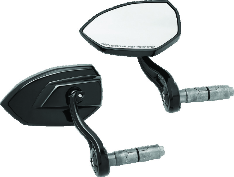 Kuryakyn Phantom Bar End Mirror Gloss Black - Bar end mirror in gloss black finish - Click Image to Close
