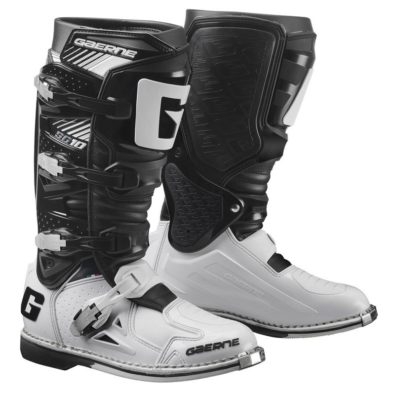 SG-10 Motocross Boots Black/White - Size 13 - Click Image to Close