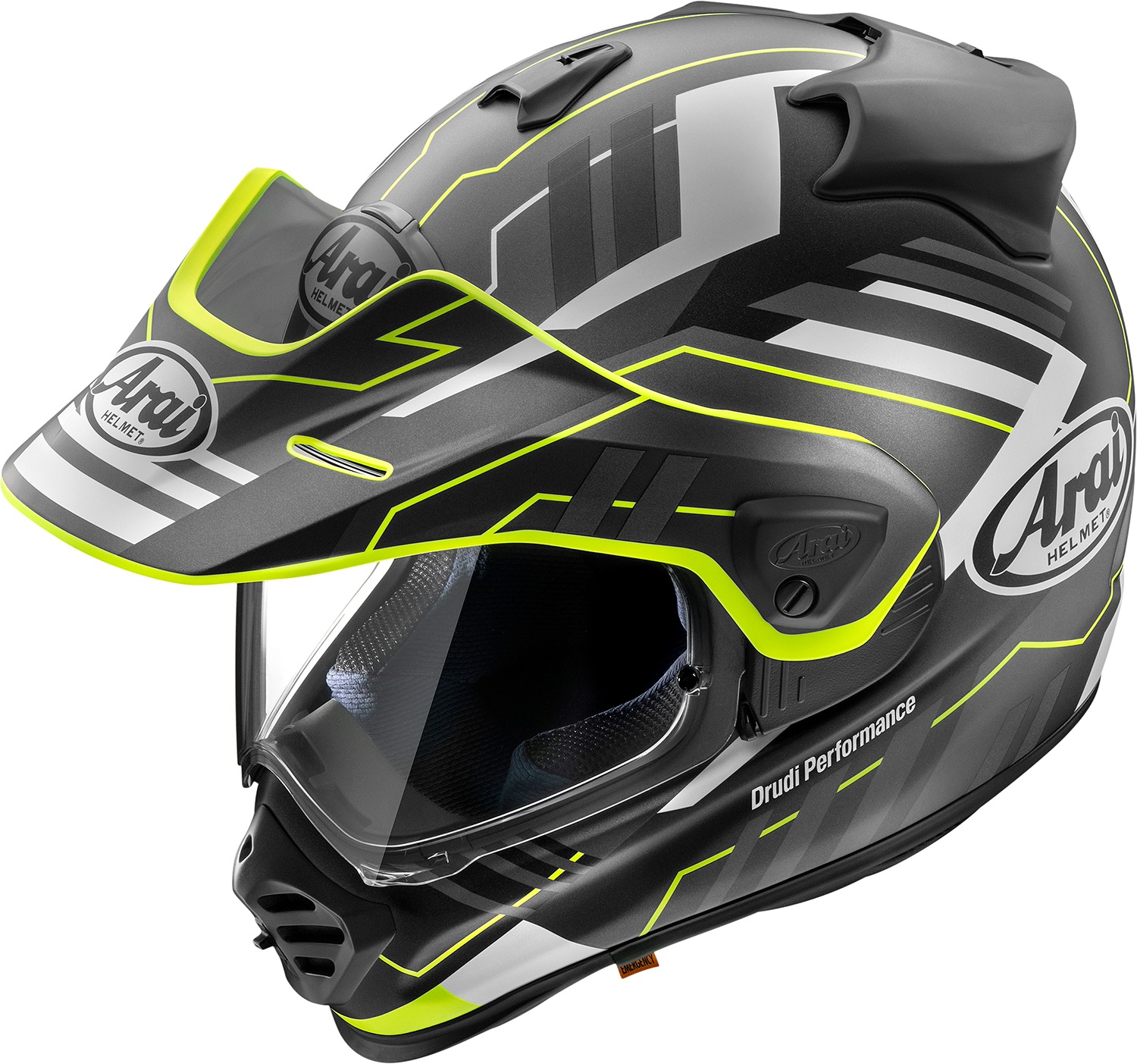 Arai XD-5 Trail Helmet Matte Black/Yellow Small - Dual-sport helmet with peak visor - Click Image to Close