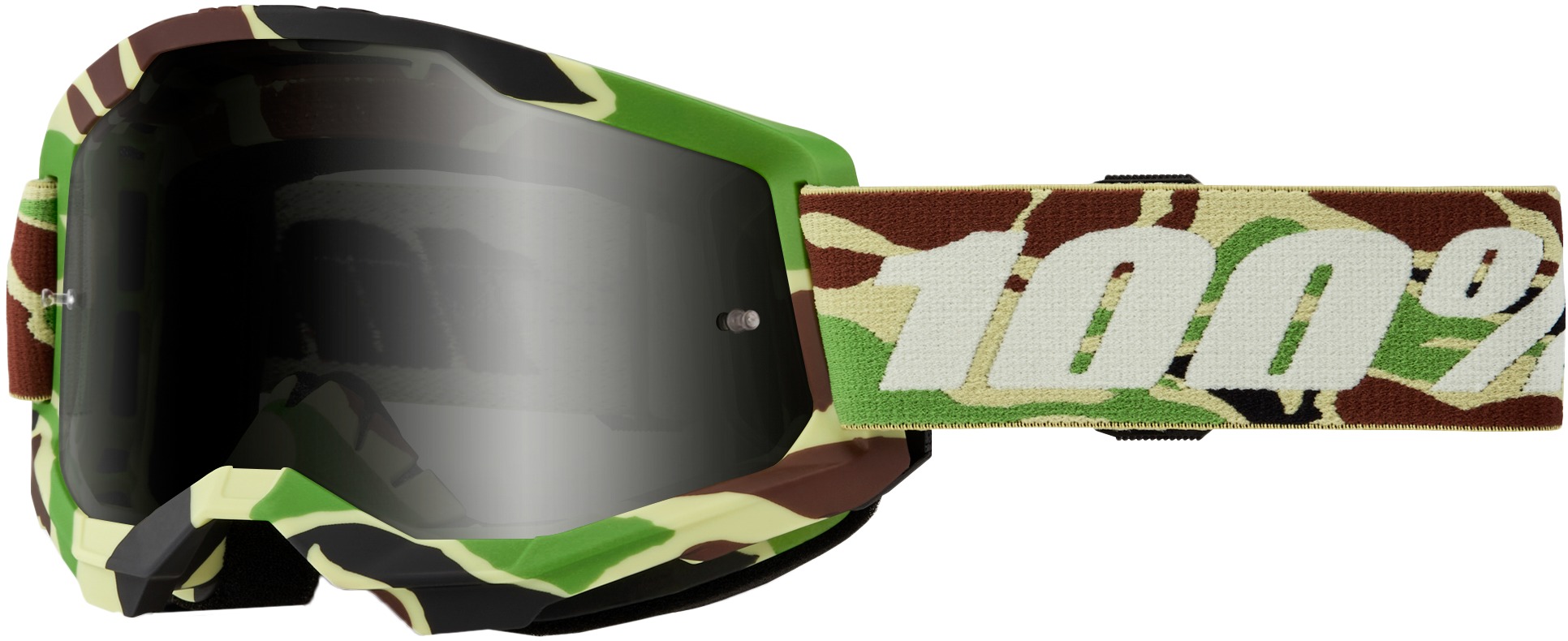 100 Percent Strata 2 Sand Goggles War Camo Smoke Lens - Offroad goggles with smoke lens, War Camo color - Click Image to Close