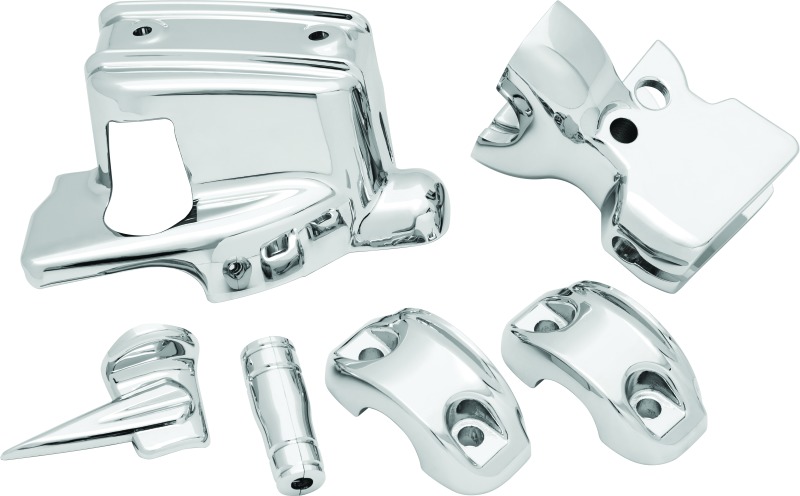 Kuryakyn Handlebar Control Dress Up Kit Chrome - Chrome dress up kit for handlebar controls - Click Image to Close