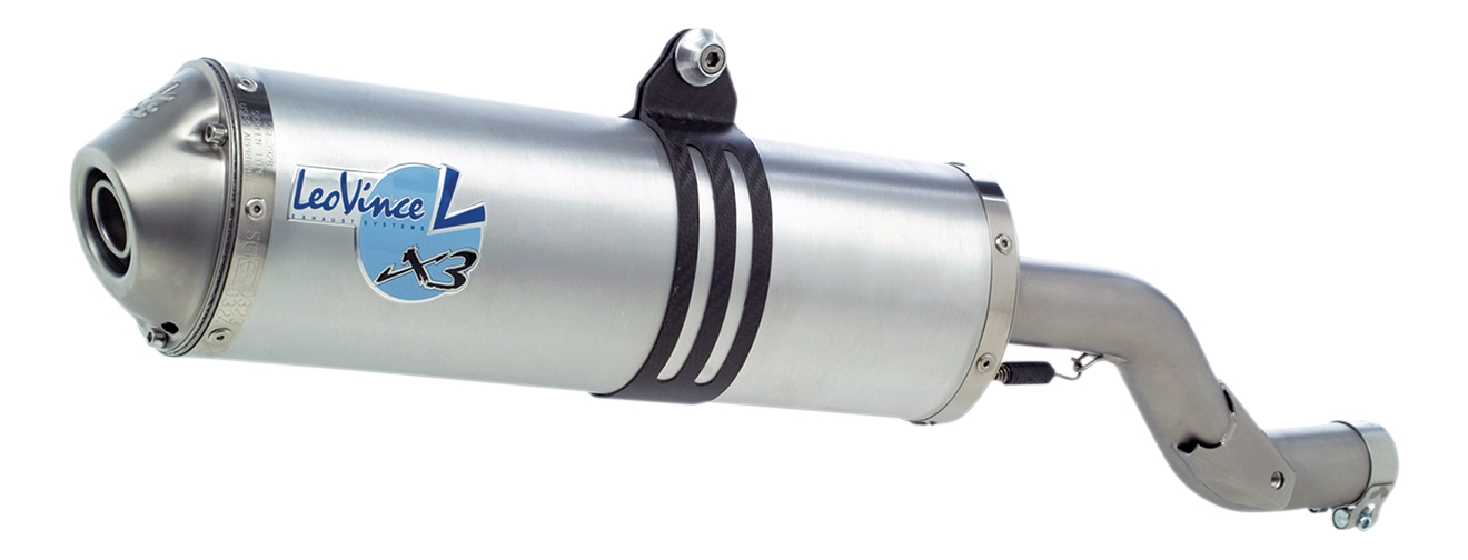 Leo Vince X3 Slip On Exhaust Silver Aluminum Fits 01-08 Suzuki DRZ400E/K - Click Image to Close