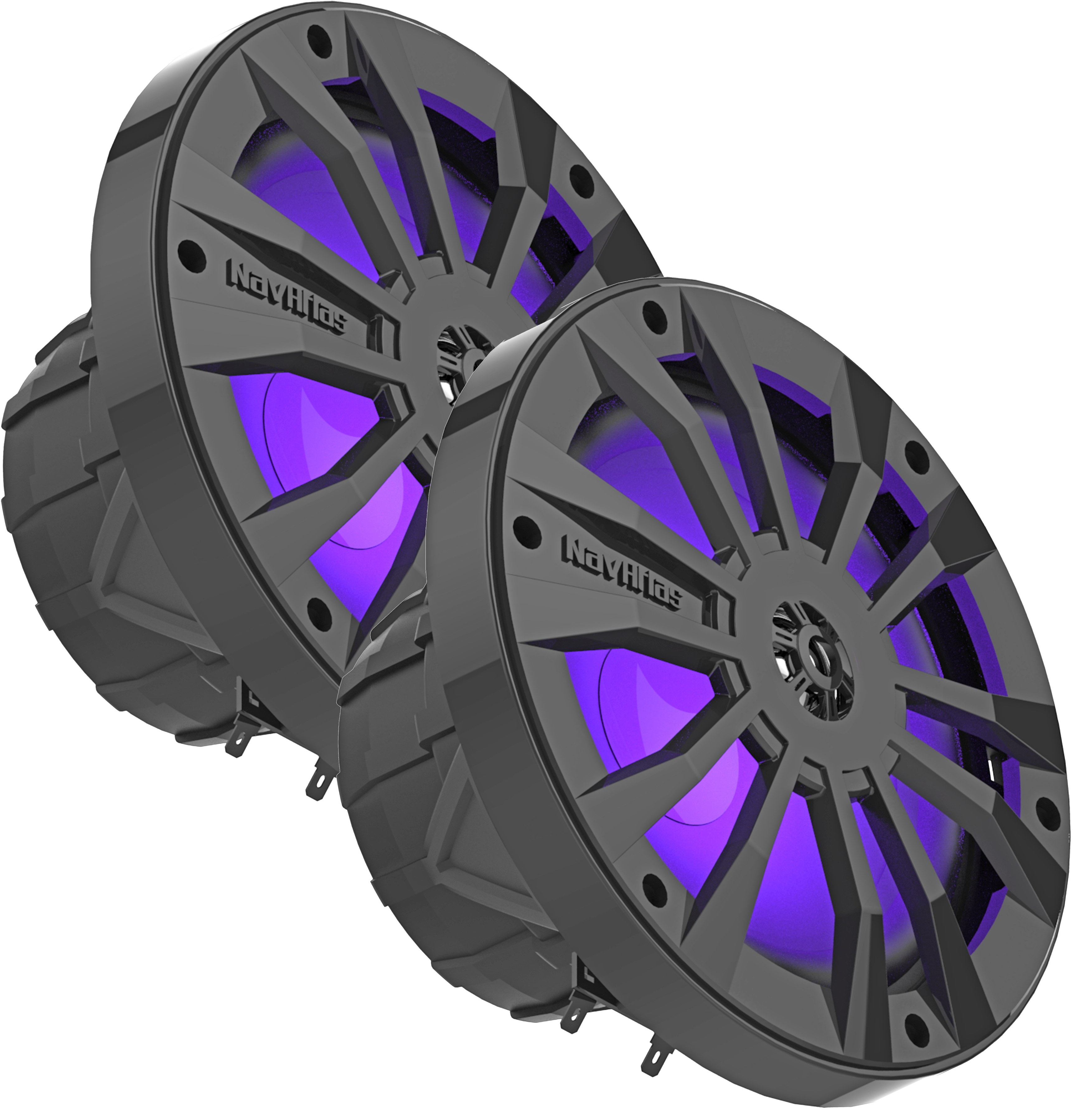 2 Way 6.5" Blue LED Speakers (PAIR) - Click Image to Close