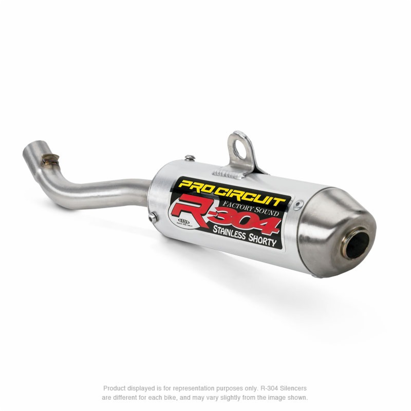 R-304 Shorty Aluminum Slip On Exhaust Silencer - For 93-97 Honda CR125R - Click Image to Close