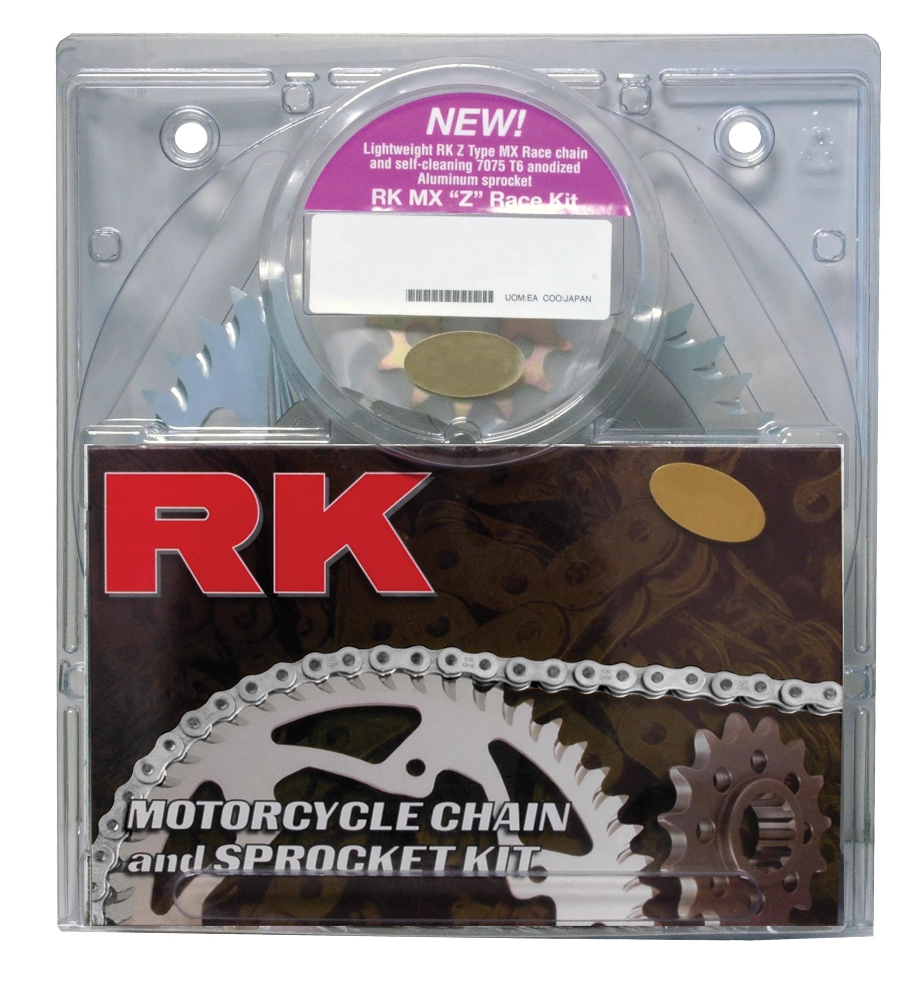 520MXZ4-114 Chain 13/50 Silver Aluminum Sprocket Kit - RK Excel Chain & Sprocket Kit - Click Image to Close