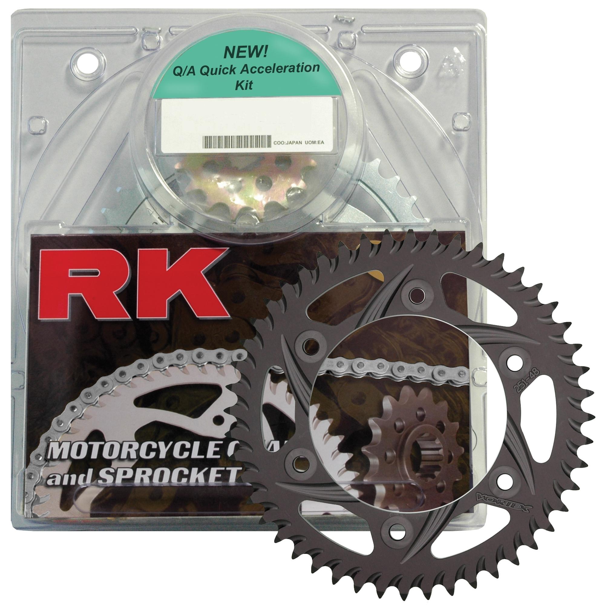 RK 520XSO-114 Chain & 15/43 Black Sprocket Kit Fits Suzuki GSXR600 - Click Image to Close