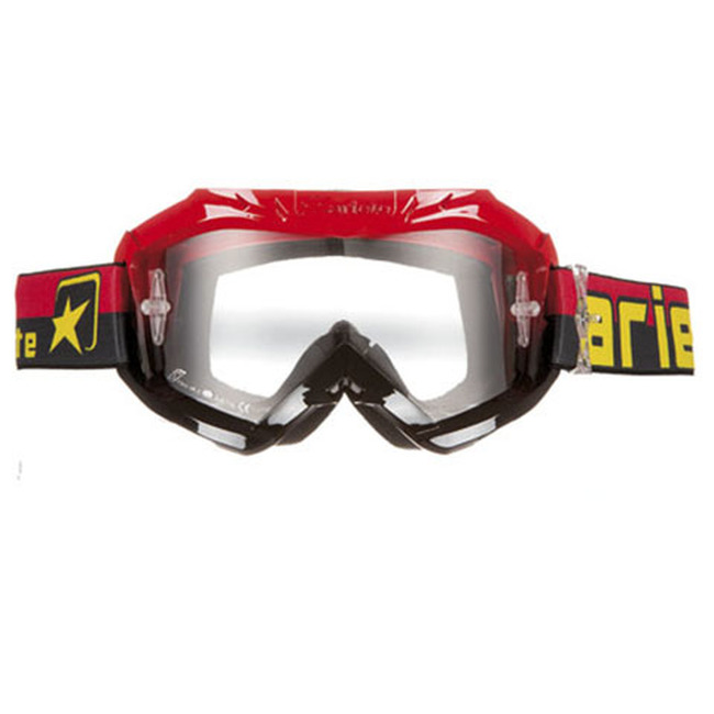 Ariete 07 Line MX Goggles Black Red Kids - Kids MX goggles, black/red, clear lens - Click Image to Close