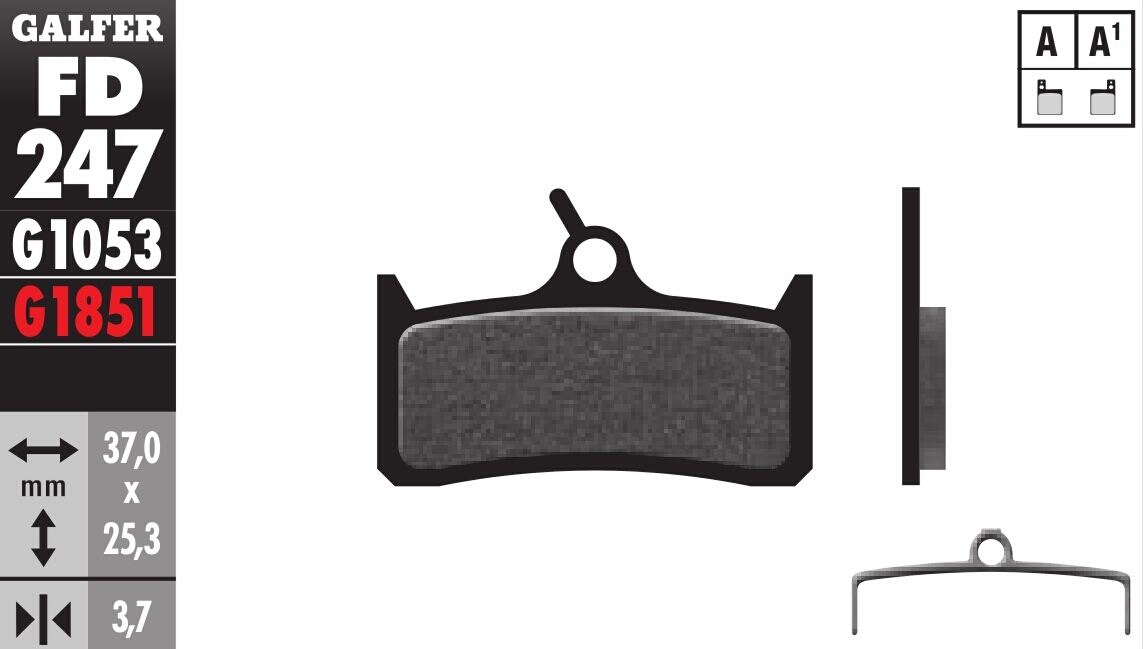 Galfer Standard Compound Bicycle Brake Pads Front or Rear BFD247G1053 - Click Image to Close