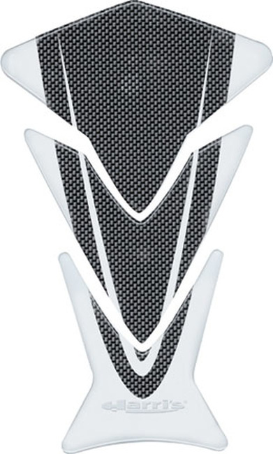 Ariete Harris Puzzle Tank Protector Clear Carbon - Clear/carbon tank protector by Harris Grips - Click Image to Close