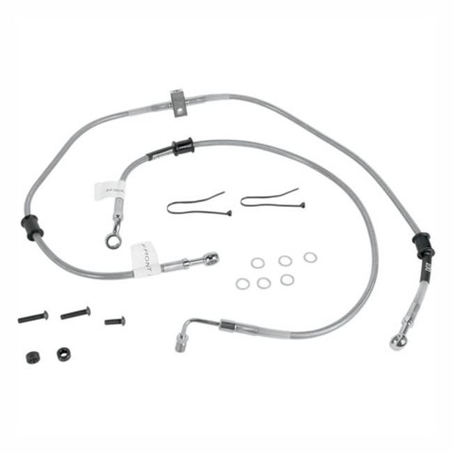 Russell Front Brake Line Kit Stainless Steel Fits 08-09 Yamaha Star Raider - Click Image to Close
