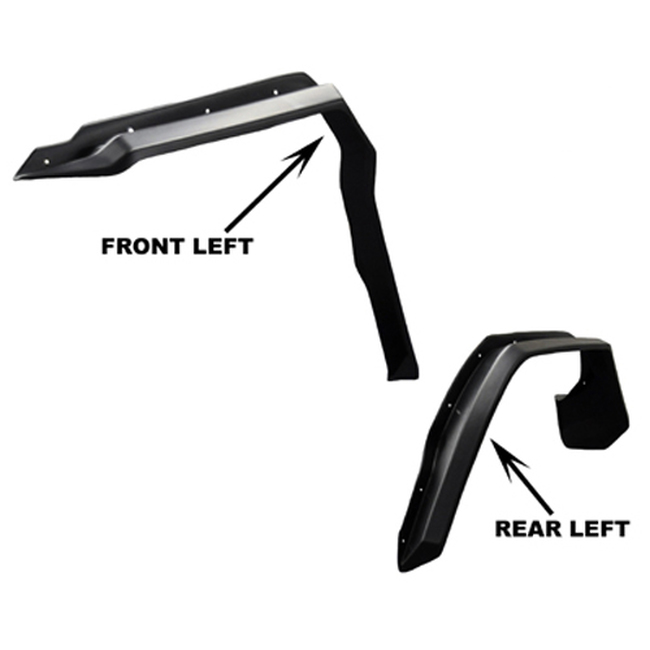 Direction 2 ATV Overfenders Polyethylene Black Set of 4 - Custom fit ATV fender extensions, set of 4 - Click Image to Close