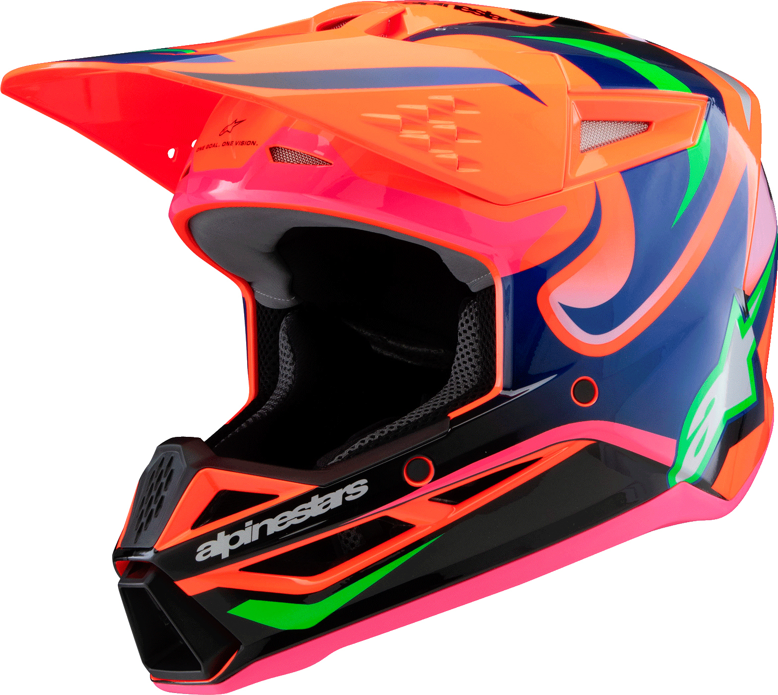 Alpinestars SM3 Youth Deegan Helmet YS Orange/Purple/Pink - Youth MX helmet with DOT and ECE certs - Click Image to Close