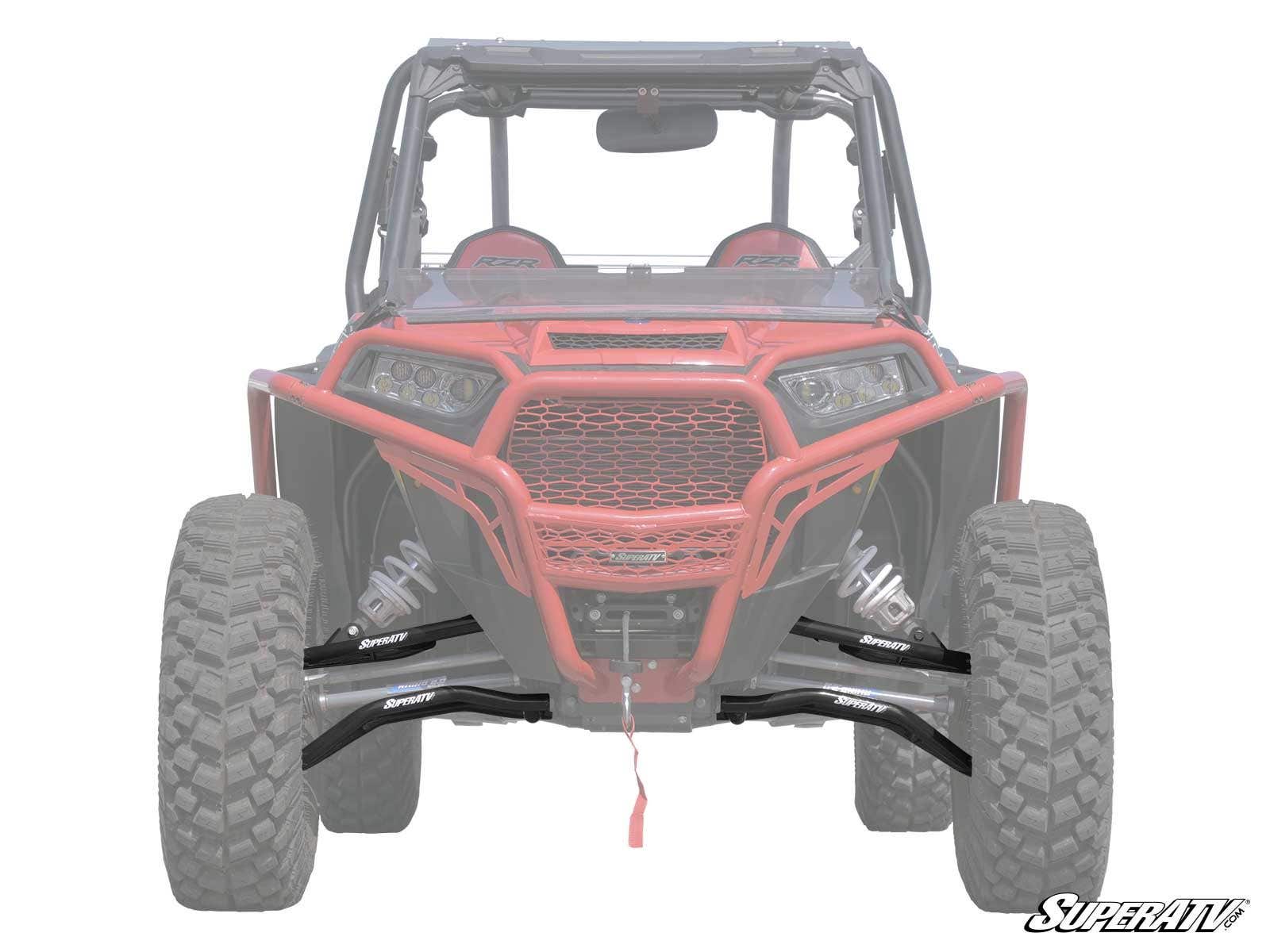 SuperATV High Clearance Front A-Arms Black w/o Joints For 16-21 RZR XP Turbo - Click Image to Close