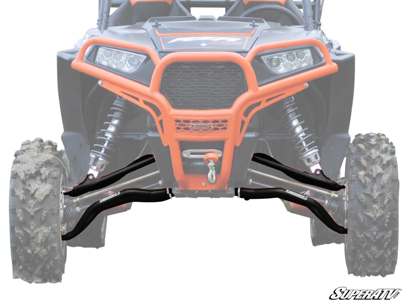 SuperATV High Clearance Front A-Arms Black w/STD Joints For RZR XP 1000 - Click Image to Close
