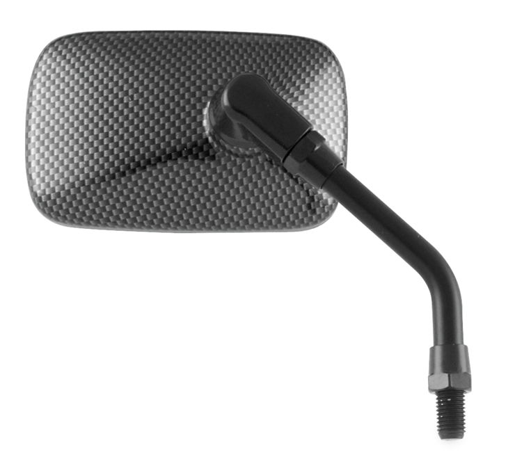 BikeMaster Universal Mini Carbon Fiber Look Mirror 10mm Mount - Click Image to Close