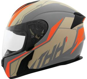 THH T810S Turbo Full Face Helmet Gray/Orange - Medium