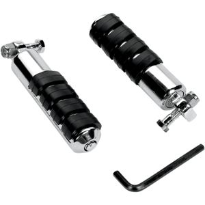 Small ISO Longhorn Pegs w/ 1" Extensions & Male Mount - Chrome, Kuryakyn