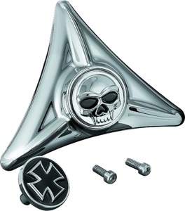 Kuryakyn License Plate Mounting Hole Covers Zombie Chrome - Chrome hole covers for relocated license plates