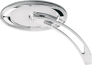 Arlen Ness Chrome Die-Cast Oval Stepped Mirrors for V-Twins