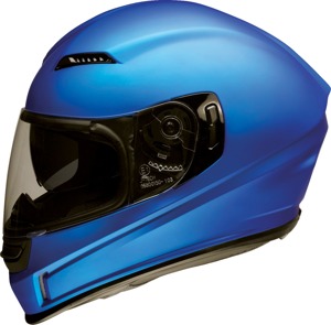 Z1R Jackal Satin Helmet Matte Blue - Medium - Full-face helmet with drop-down sun visor