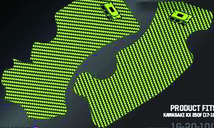 D'Cor Frame Grip Guard Decal Green/Black For 17-18 Kawasaki KX250F