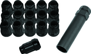 QuadBoss Spline Lug Nuts 12x1.25 - Black - Splined 12x1.25mm lug nuts in black finish