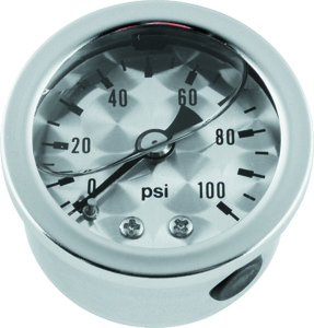 Bikers Choice Oil Pressure Gauge 0-100 PSI Liquid Filled Universal - 0-100 PSI oil pressure gauge, universal fit