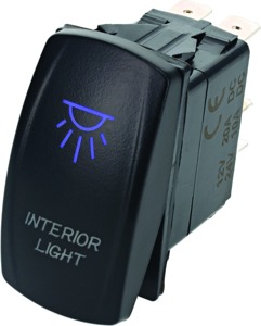 DragonFire Racing Lighted On/Off Switch Blue LED - Blue LED dual switch for interior lighting